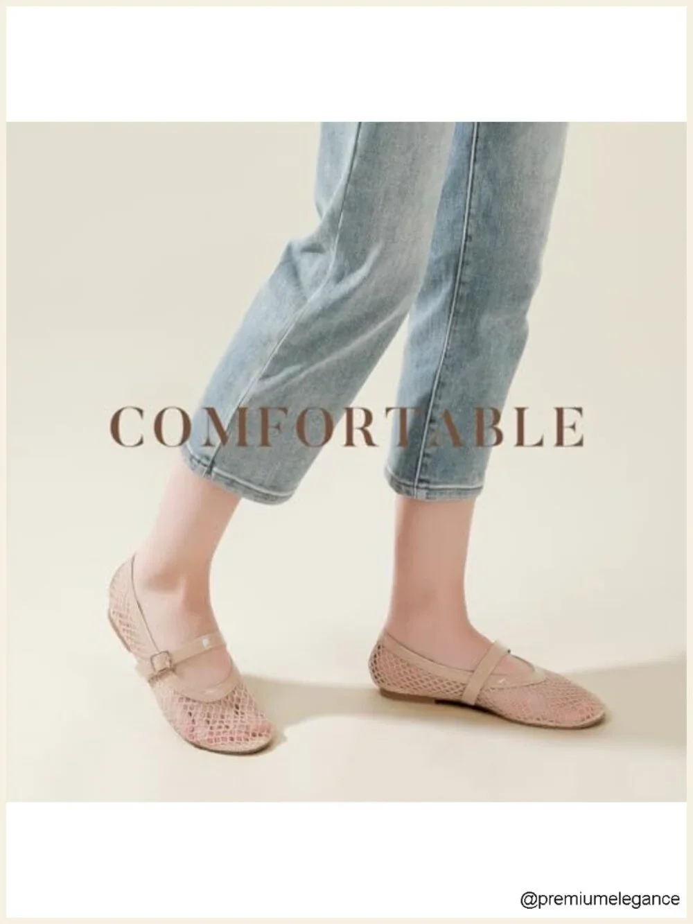 Mesh Ballet Flats with Buckle Strap Mary Jane Ballerina Flat Sandals